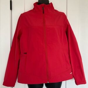 Karbon Softshell Light Jacket Red Womens Microfleece Lined Full Zip Size Medium